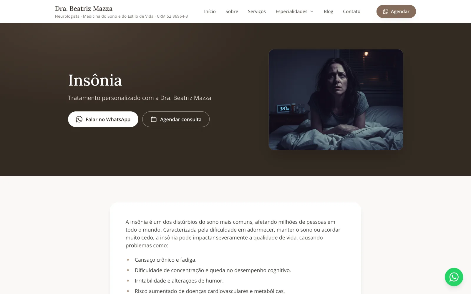 Dra. Beatriz Mazza - Institutional Website screen 2