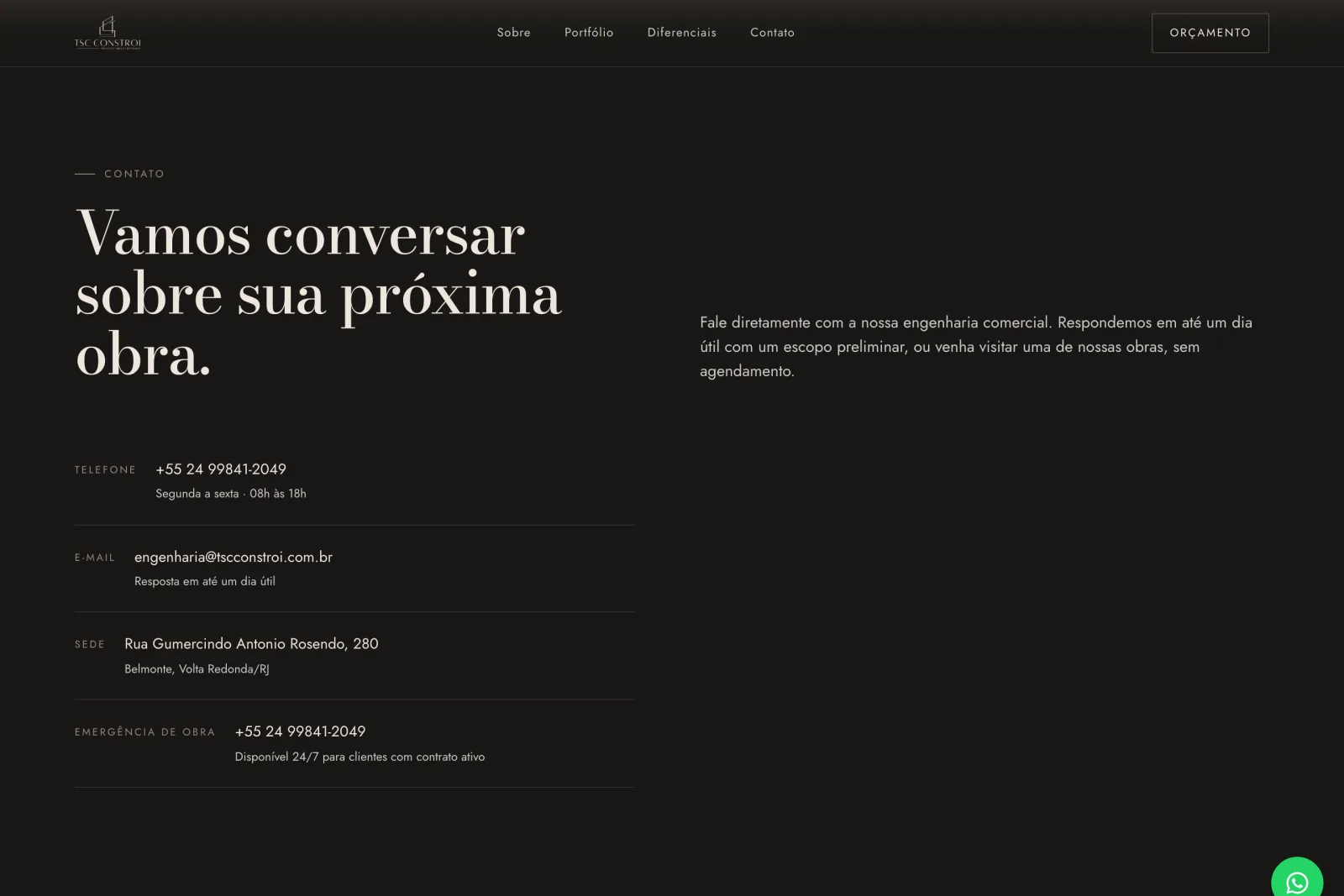 TSC Constrói - Construction Company Website screen 6